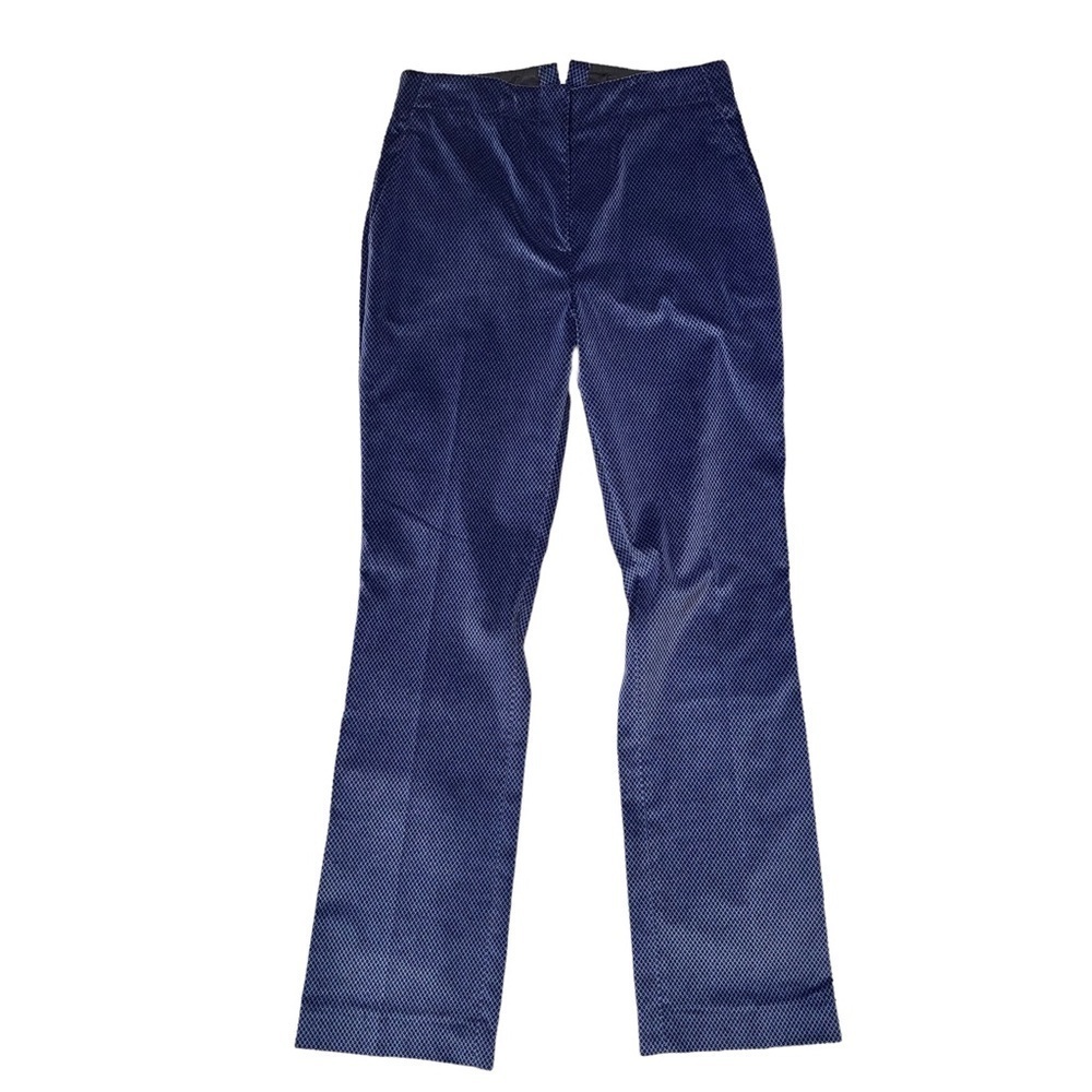 Rag & Bone Blue Velvet Print High Waist Straight Leg Pants Size 6